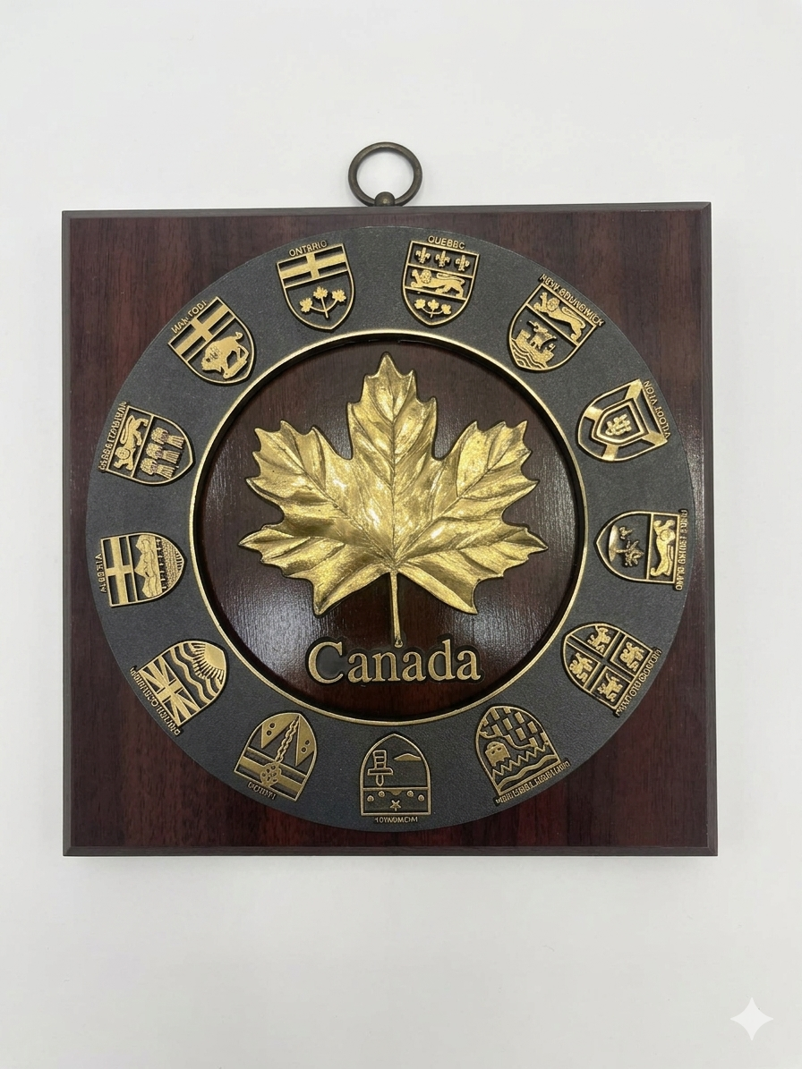 Canadian logistics recognition plaque featuring provincial and territorial crests