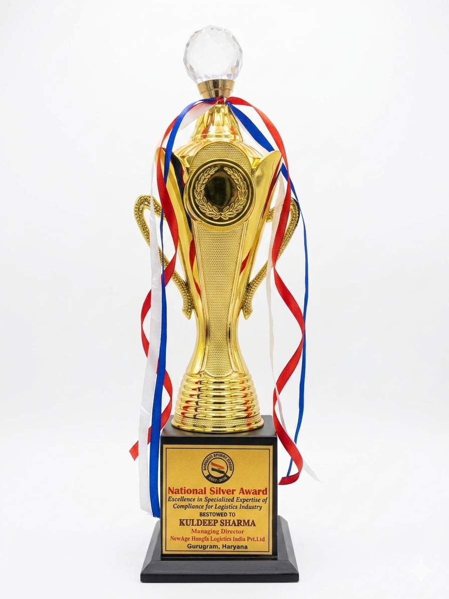National Silver Award for excellence in specialized expertise of compliance for the logistics industry, bestowed to Kuldeep Sharma, Managing Director