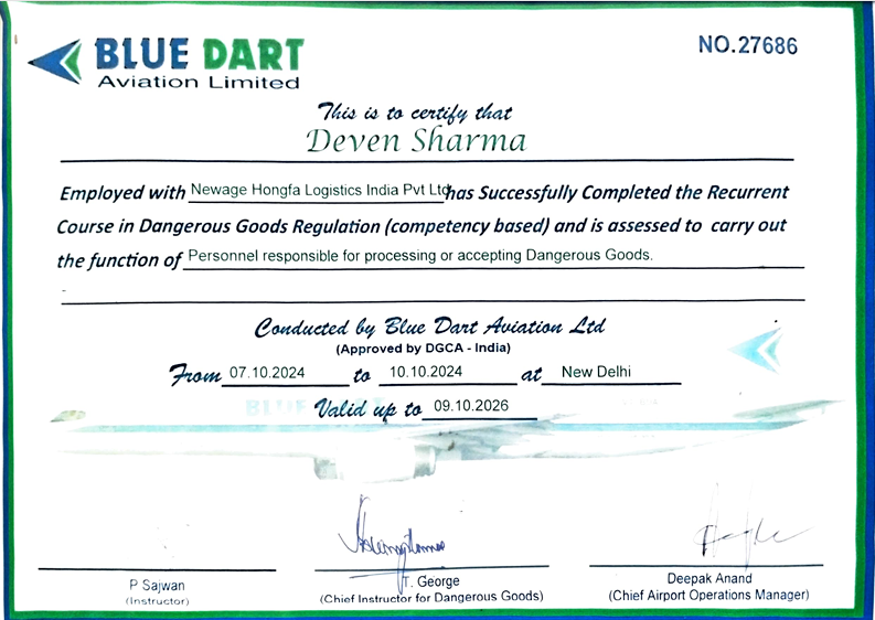 Accreditation certificate