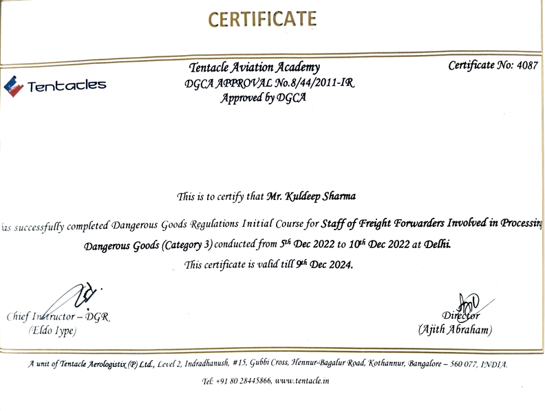 Accreditation certificate