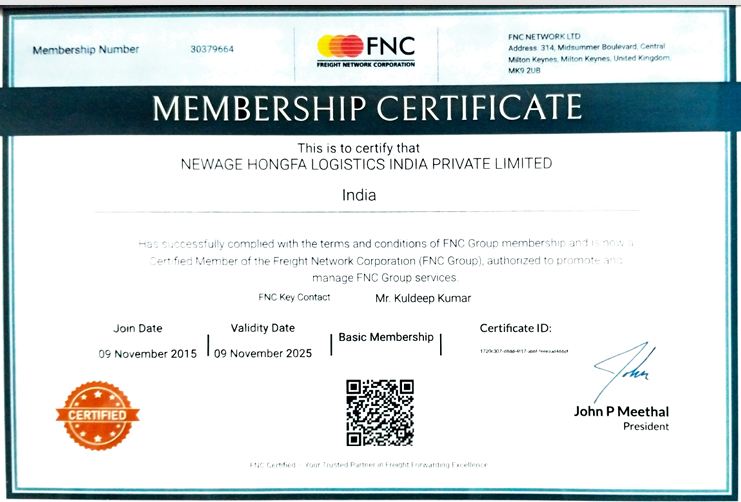 Accreditation certificate